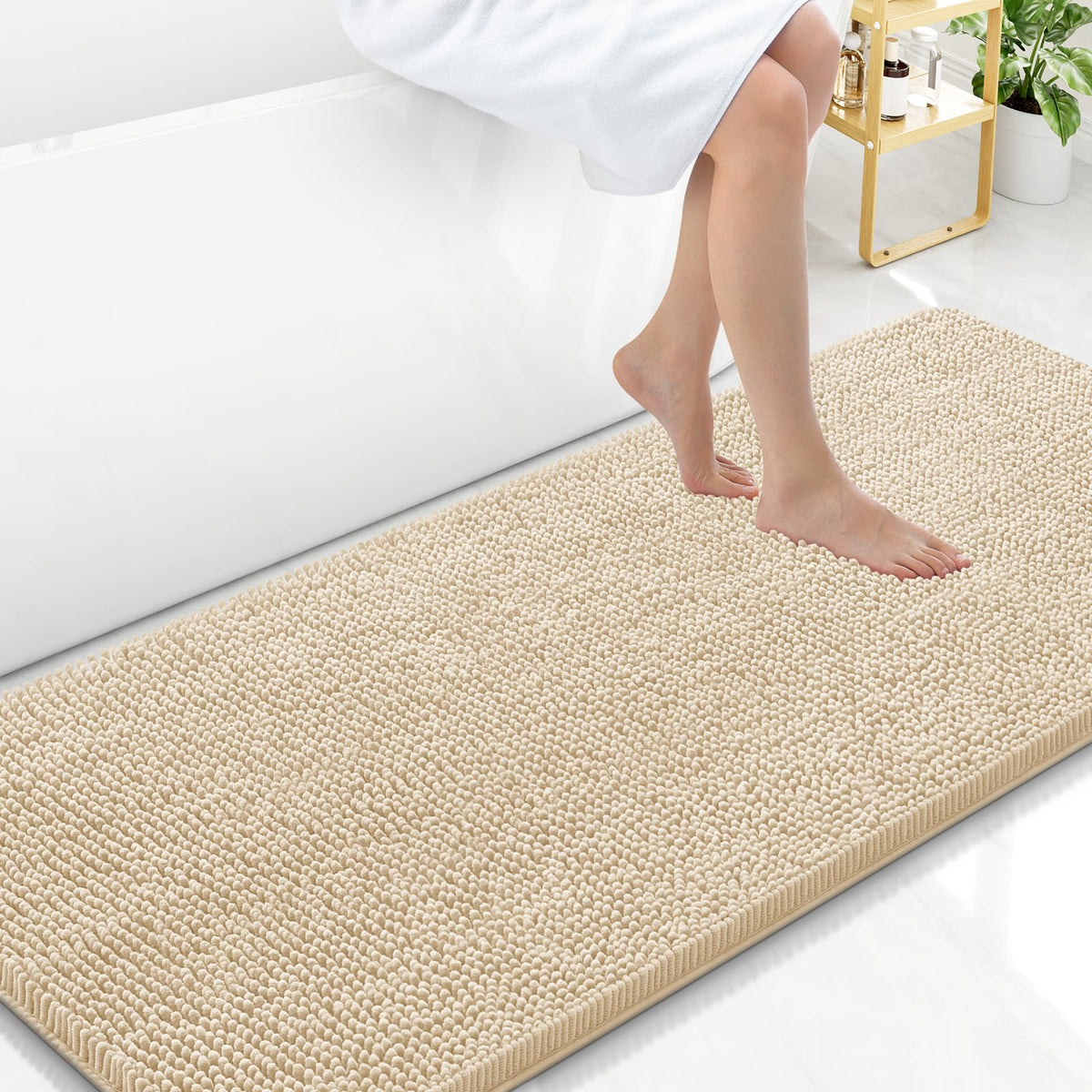 Arotive Bathroom Rugs 24x16, Soft Absorbent Shaggy Chenille Bath Rugs