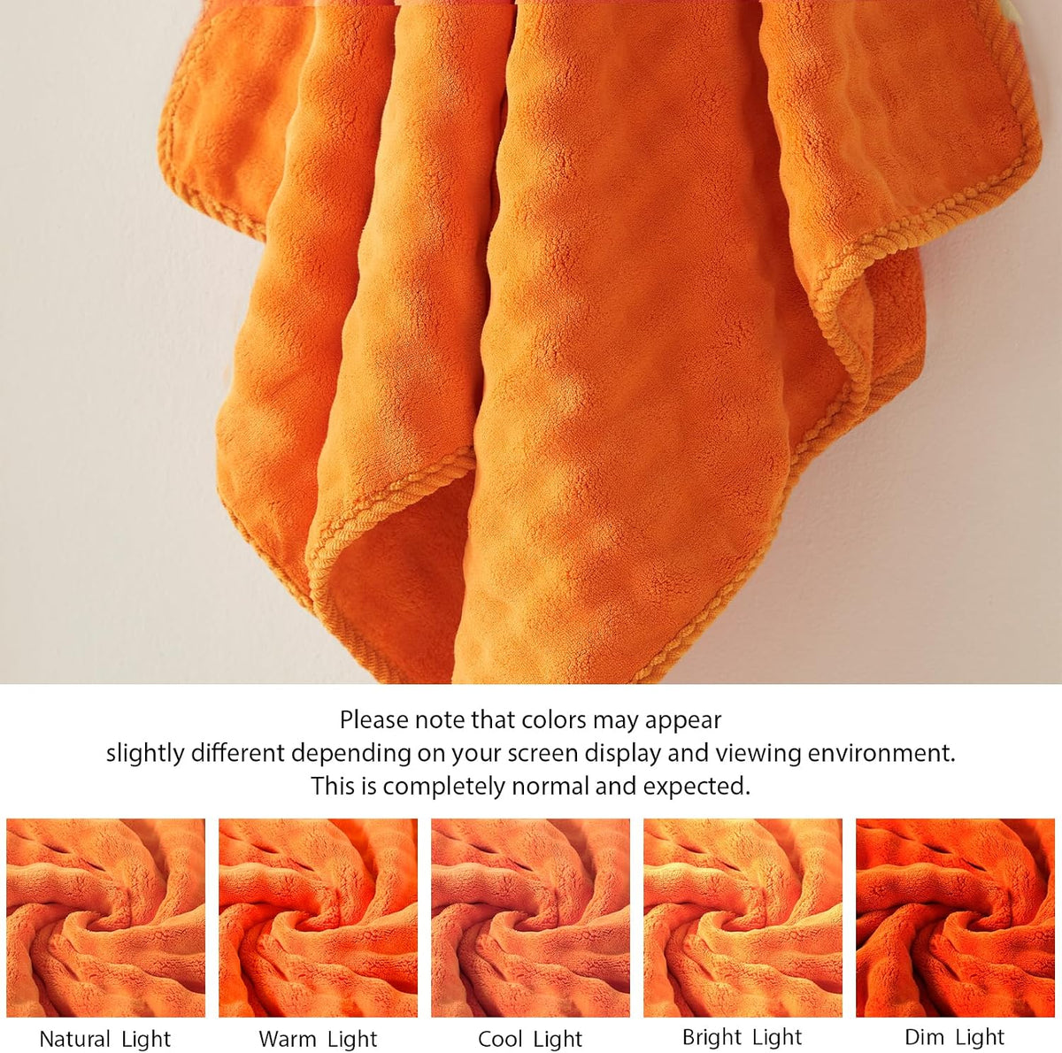 COZYART Lint Free 8 Pcs Bathroom Towels Set Ultra Soft Microfiber Orange
