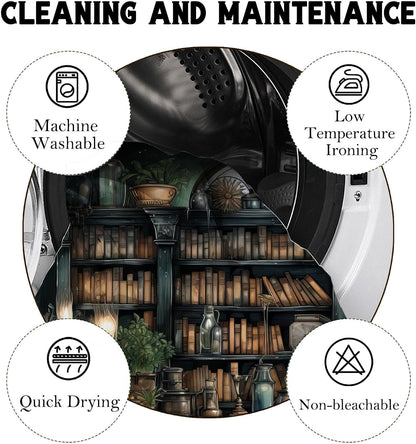 Gothic Witchy Dark Academia Bookshelf Shower Curtain 72x72 Inches
