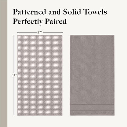Modern Threads 6 Piece Bath Towel Set – Bathroom Towel Set with 2 Bath Towels, 2 Hand Towels & 2 Washcloths – 100% Cotton, Soft & Absorbent – Waffle (Classic Taupe)