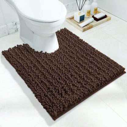 Yimobra Bathroom Rugs Non Slip Washable 32x20 Inch - Ultra Soft Absorbent Chenille Bath Mat, Quick Dry Shaggy Floor Carpet for Tub Shower, Gray Home Decor Accessories