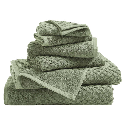 Great Bay Home Bath Towels - 100% Cotton 6 Piece Towel Set - Diamond Waffle Weave - Absorbent, Durable, Quick-Dry Towels for Bathroom (Copper)