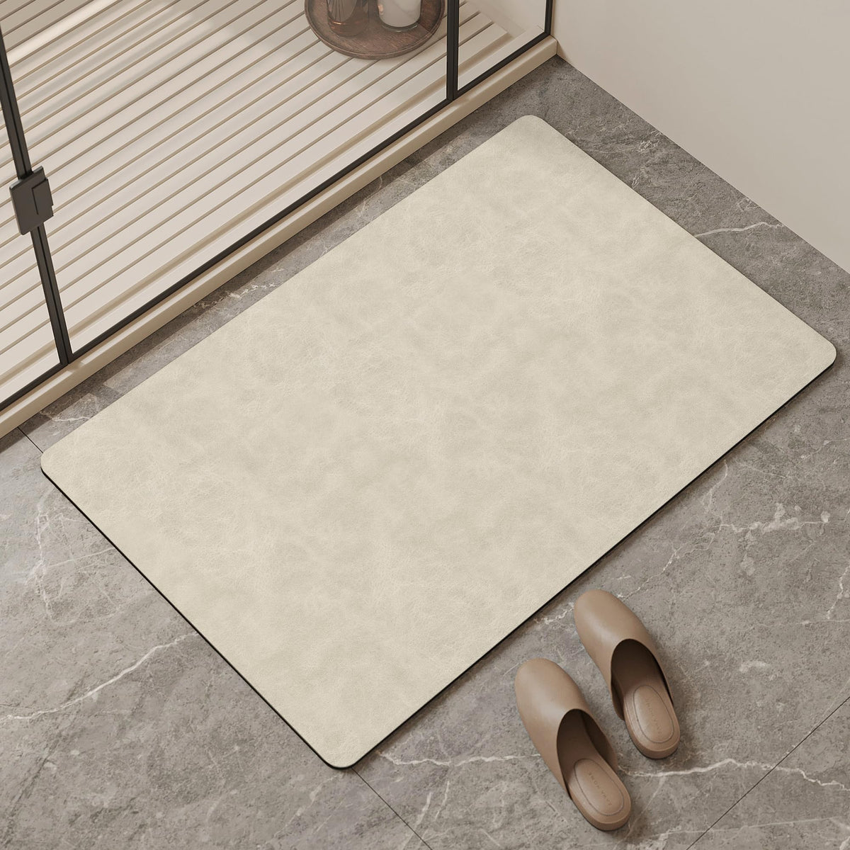 Mecko Bath Mat 16"x24",Ultra Thin Bathroom Rug fit Under Door Light Blue