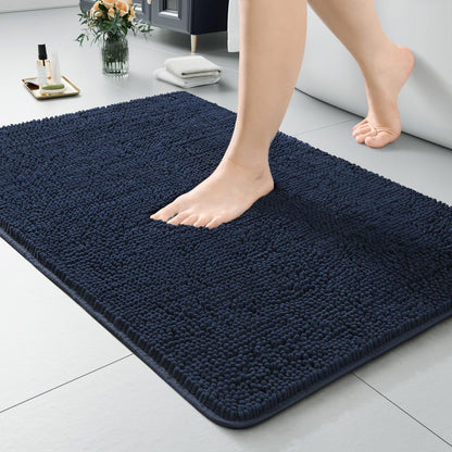 LOCHAS Luxury Bathroom Rug Shaggy Bath Mat 24 x 60 Inch, Gray