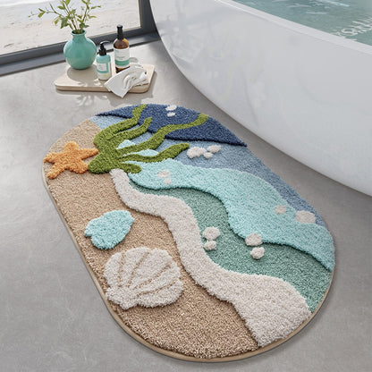 LUMI Beach Bathroom Rug Soft Microfiber Absorbent Bath Mat 22x34