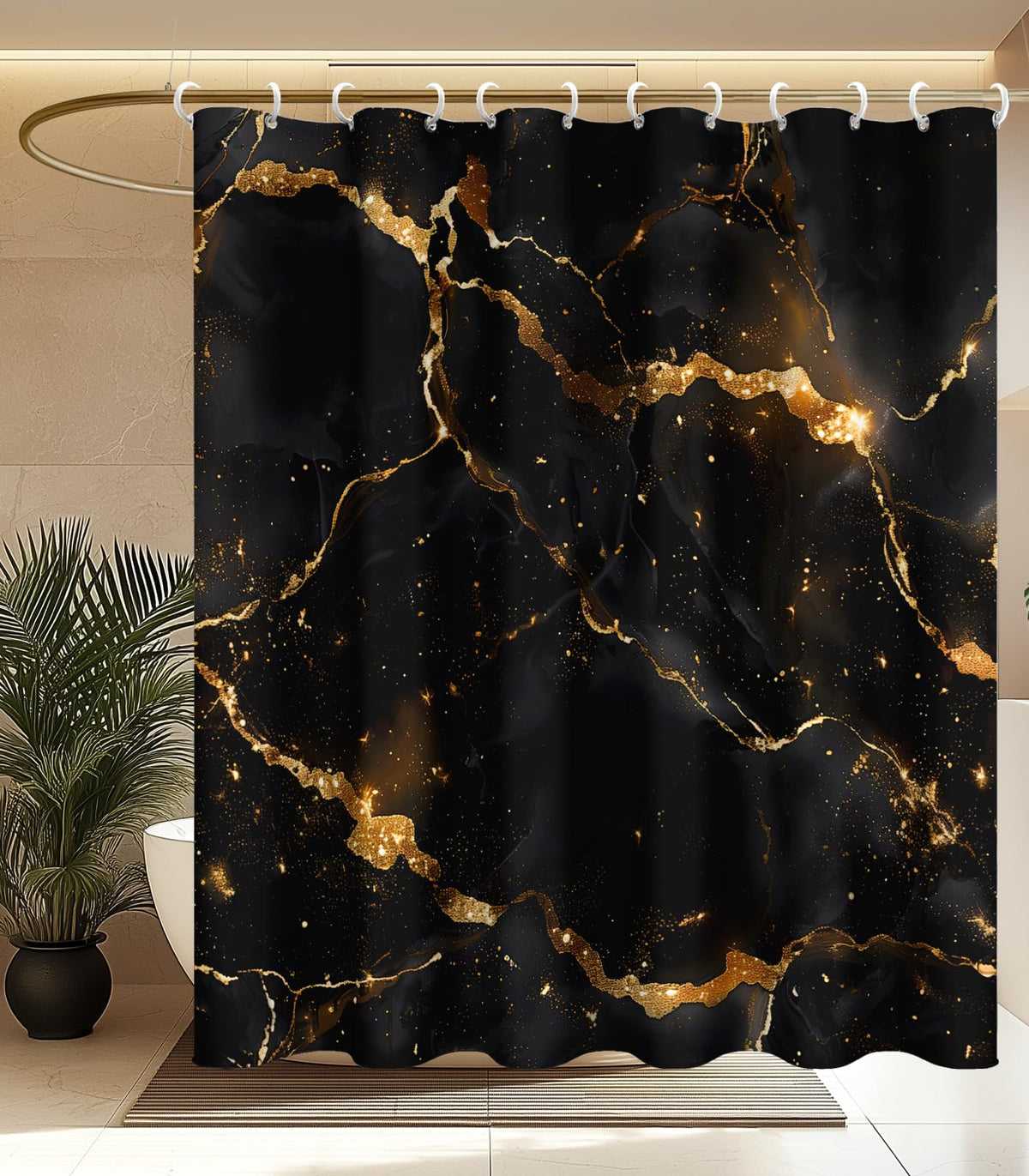 MAMUSE Shower Curtain for Bathroom - Cute Aesthetic Decorative Modern Girly Unique Girls Design Pretty Women Waterproof Fabric Cloth Cortinas de Baño Bathtub 72 x 72 Inch, Leopard Print
