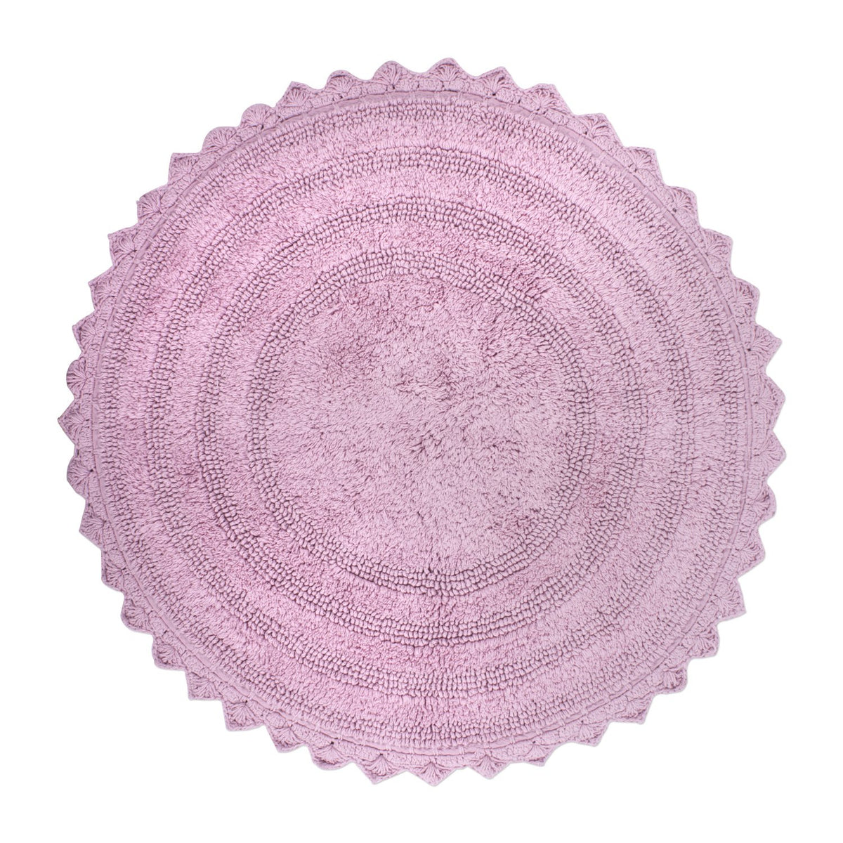 DII Crochet Collection Reversible Bath Mat, Small Oval, 17x24, Dark Green