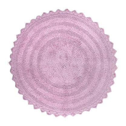 DII Crochet Collection Reversible Bath Mat, Small Oval, 17x24, Dark Green