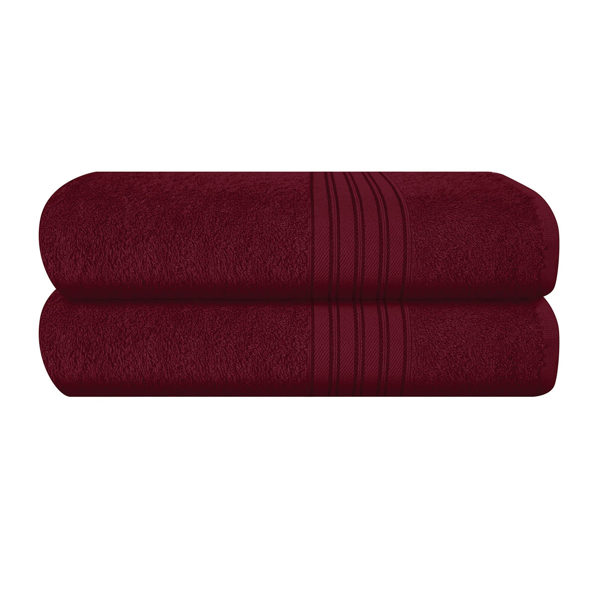 BOUTIQUO 6 Pack Cotton Towel Set, Contains 2 Bath Towels 28x55 inch, 2 Hand Towels 16x24 inch & 2 Wash Coths 12x12 inch, Ideal Everyday use, Ultra Soft Compact & Lightweight - Purple