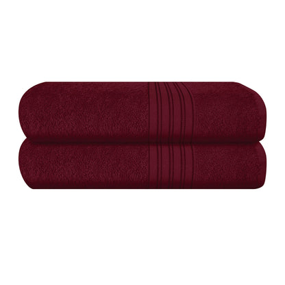 BOUTIQUO 6 Pack Cotton Towel Set, Contains 2 Bath Towels 28x55 inch, 2 Hand Towels 16x24 inch & 2 Wash Coths 12x12 inch, Ideal Everyday use, Ultra Soft Compact & Lightweight - Purple