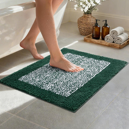 Long 2x4 Ft (48''x24'') Bathroom Rugs, Non Slip Washable Bath Mat Grey