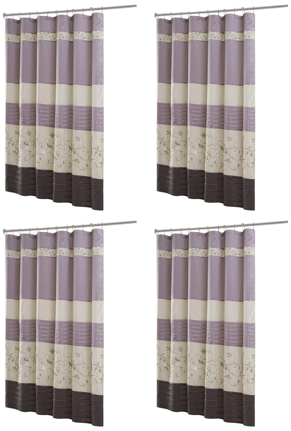 Madison Park Serene Shower Curtain for Bathroom, 72 x 72, Purple