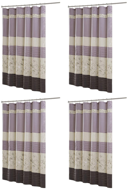 Madison Park Serene Shower Curtain for Bathroom, 72 x 72, Purple