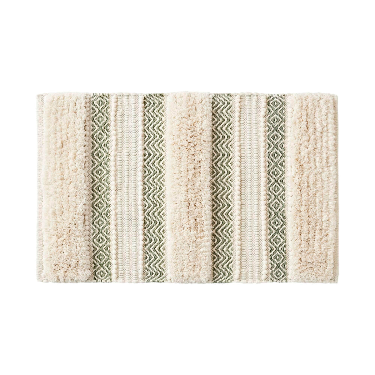 INK+IVY Asher Non-Slip Bath Rug Absorbent Quick Dry Striped, 20 x 32, Navy
