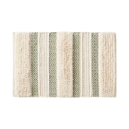 INK+IVY Asher Non-Slip Bath Rug Absorbent Quick Dry Striped, 20 x 32, Navy