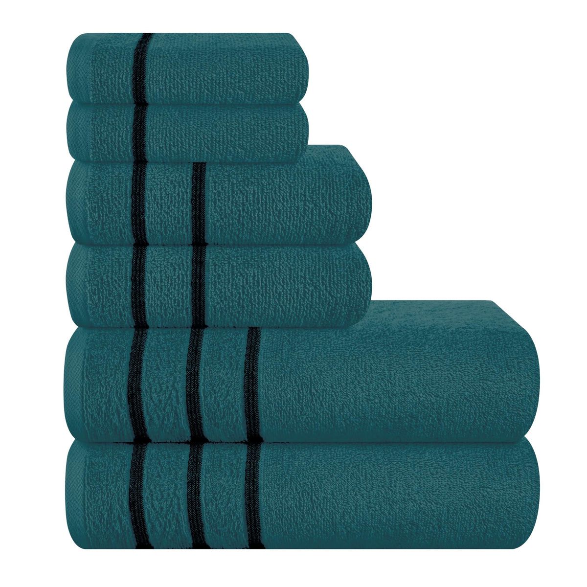 MyOwn Ultra Soft 6 Pack Cotton Towel Set, Contains 2 Bath Towels 28x55 inch, 2 Hand Towels 16x24 inch & 2 Wash Coths 12x12 inch, Ideal Everyday use, Compact & Lightweight - Pink, 71662