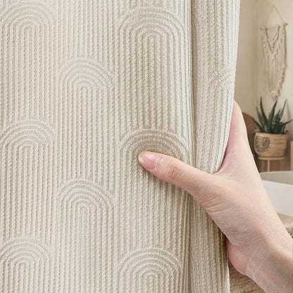 Cream Boho Cotton Shower Curtain Arch,72" W x 72" L