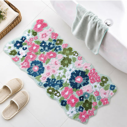 TRUEDAYS Floral Bath Mat, Cute Bath Mat for Bathroom, 32'' x 20'', Orange