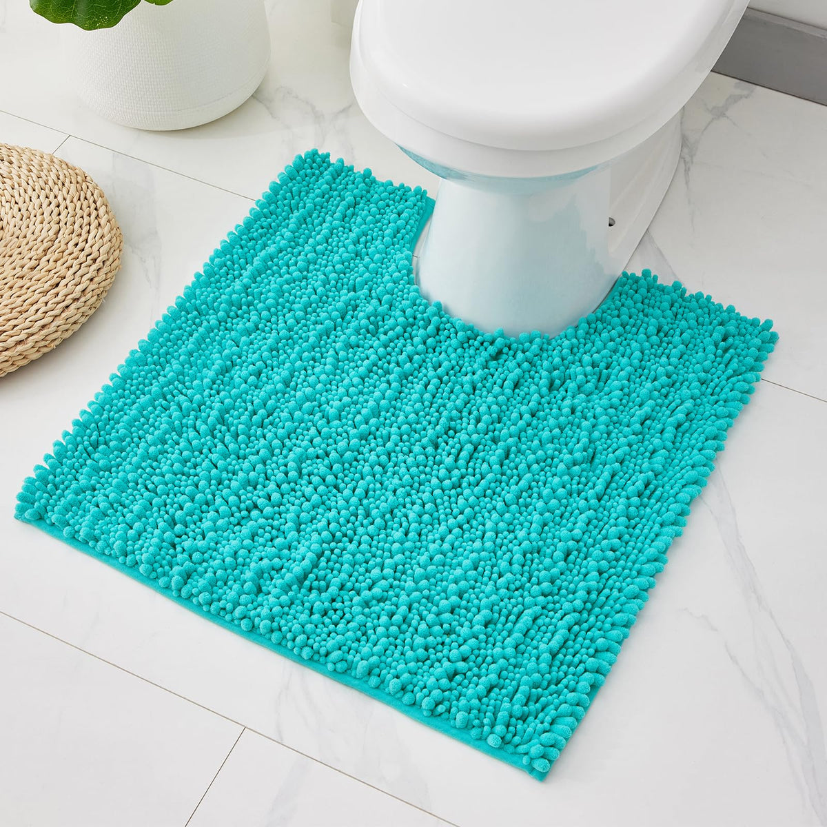 ILANGO Bathroom Rugs Light Grey 44x24, Soft Absorbent Chenille Bath Rugs