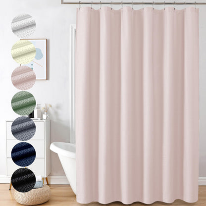 OVZME Berry Cute Shower Curtain, Embossed Textured Fabric Shower Curtain for Bathroom - Soft Cloth & Hotel Spa Luxury, Water Repellent, Machine Washable Shower Curtain, 72X72, Glacier Blue