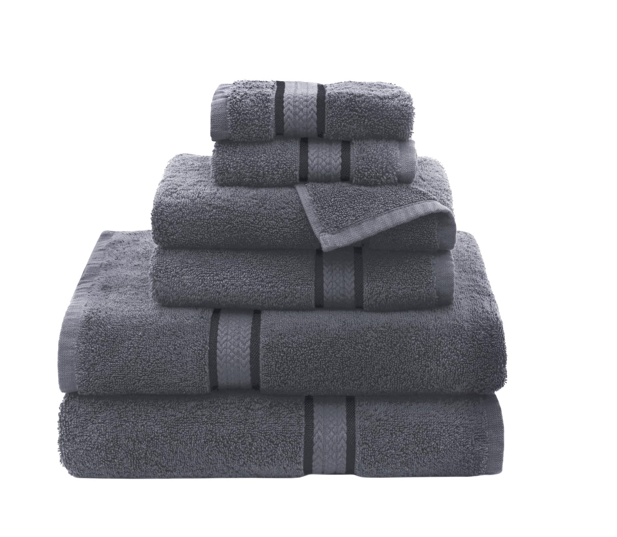 COTTON CRAFT Ultra Soft 6 Piece Towel Set - 100% Cotton Towels - Burgundy