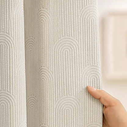Cream Boho Cotton Shower Curtain Arch,72" W x 72" L