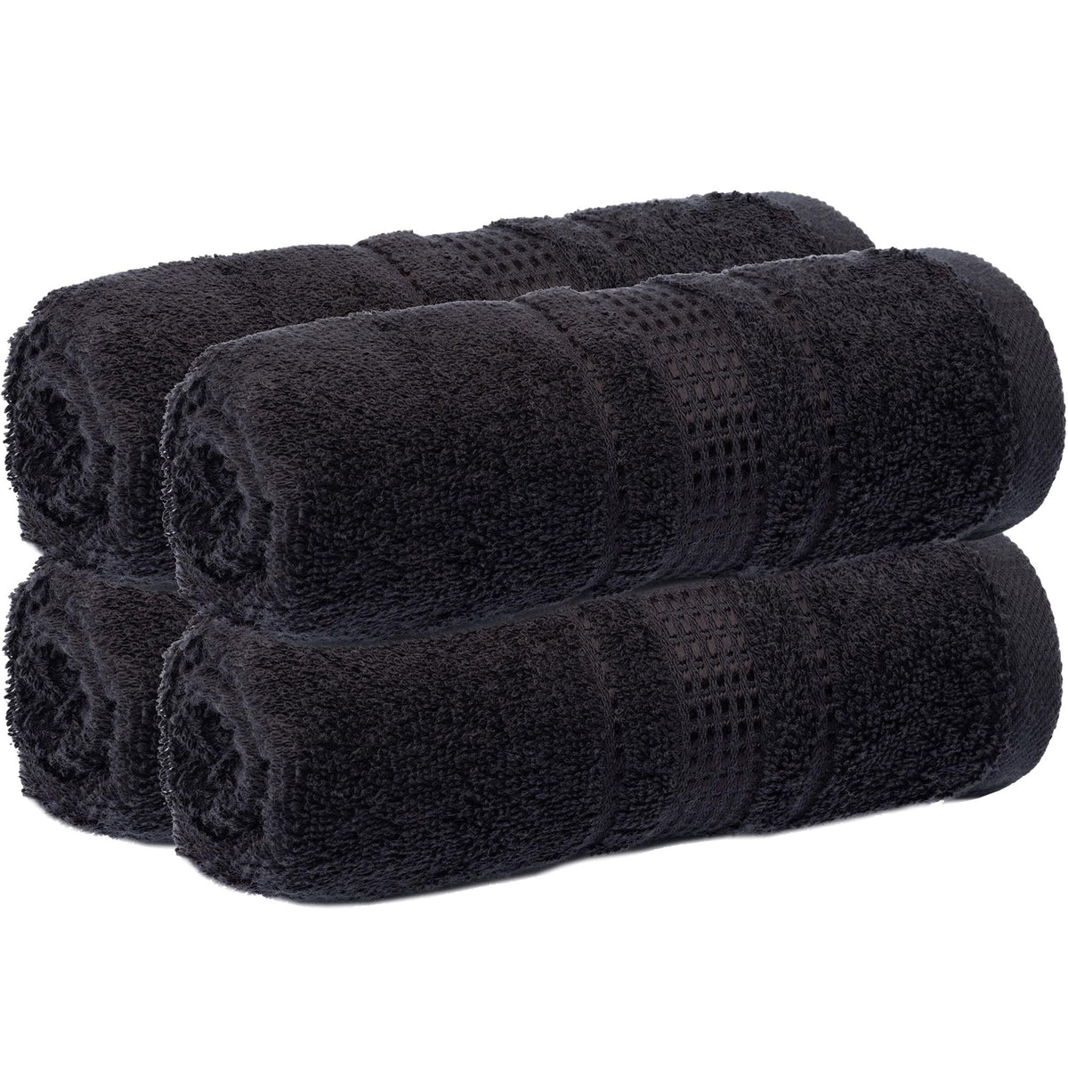Melissa Linen Fingertip Towels 4 Pack, 100% Turkish Cotton, Small Hand Towels for Body and Face, 12 x 18 in, Soft and Absorbent, Quick Dry, Aqua Green (Light Teal/Seafoam)