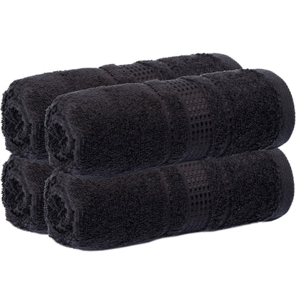 Melissa Linen Fingertip Towels 4 Pack, 100% Turkish Cotton, Small Hand Towels for Body and Face, 12 x 18 in, Soft and Absorbent, Quick Dry, Aqua Green (Light Teal/Seafoam)