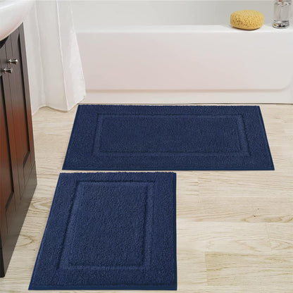 SHACOS Soft Microfiber Bathroom Rugs Set of 2 Pieces, White