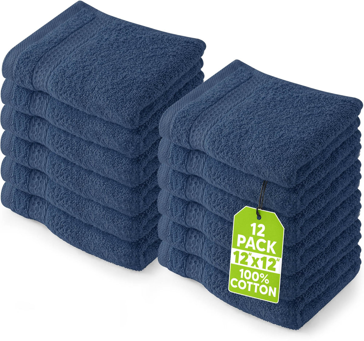 Utopia Towels 12 Pack Premium Wash Cloths Set, 12 by 12 Inches, 100% Cotton Ring Spun, Highly Absorbent and Soft Feel Essential Washcloths for Bathroom, Spa, Gym, and Face, Grey