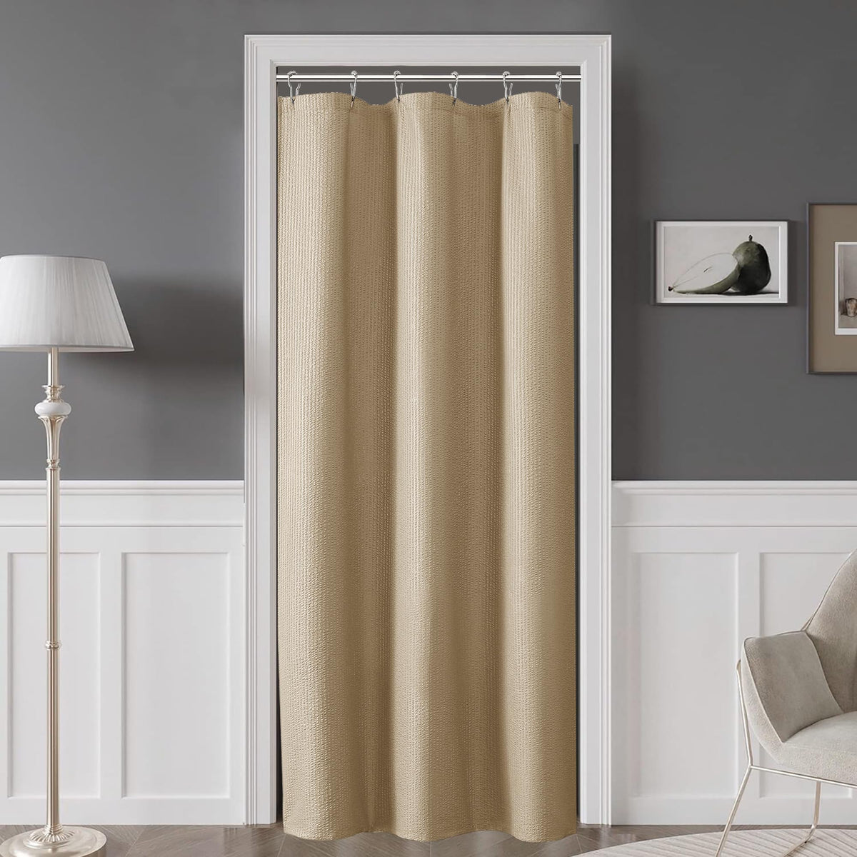 OVZME Berry Cute Shower Curtain, Embossed Textured Fabric Shower Curtain for Bathroom - Soft Cloth & Hotel Spa Luxury, Water Repellent, Machine Washable Shower Curtain, 72X72, Glacier Blue