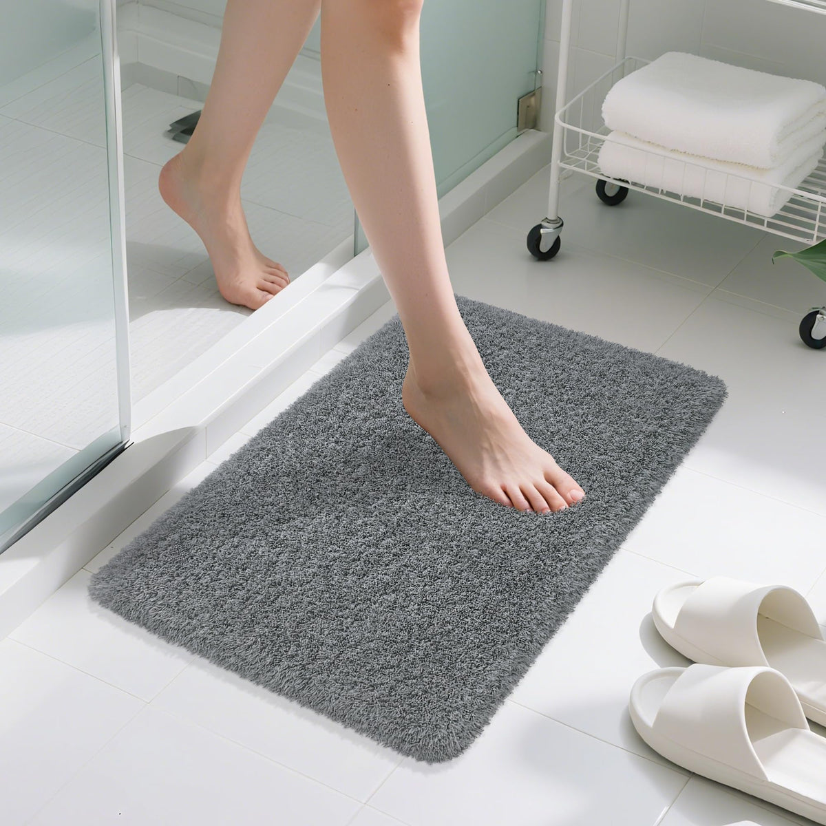 Pink Bathroom Rugs Non Slip 30"x20",Absorbent Bath Mat Quick Dry