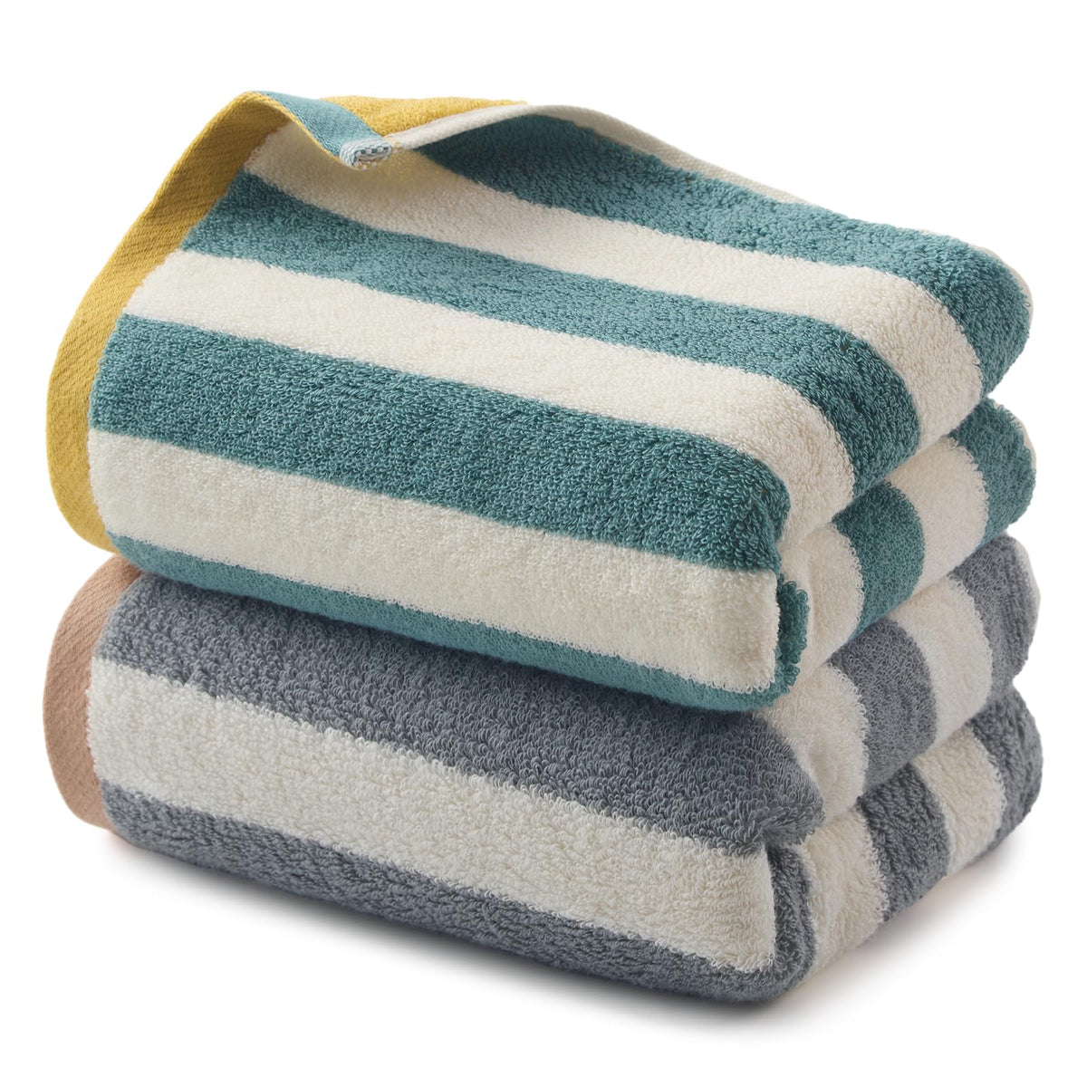 REDKISS Striped Hand Towels for Bathroom, Kitchen Decor, Guest Use, Ultra Soft and Highly Absorbent for Kids Adults, 100% Cotton, 12” x 28”, 3 Pack