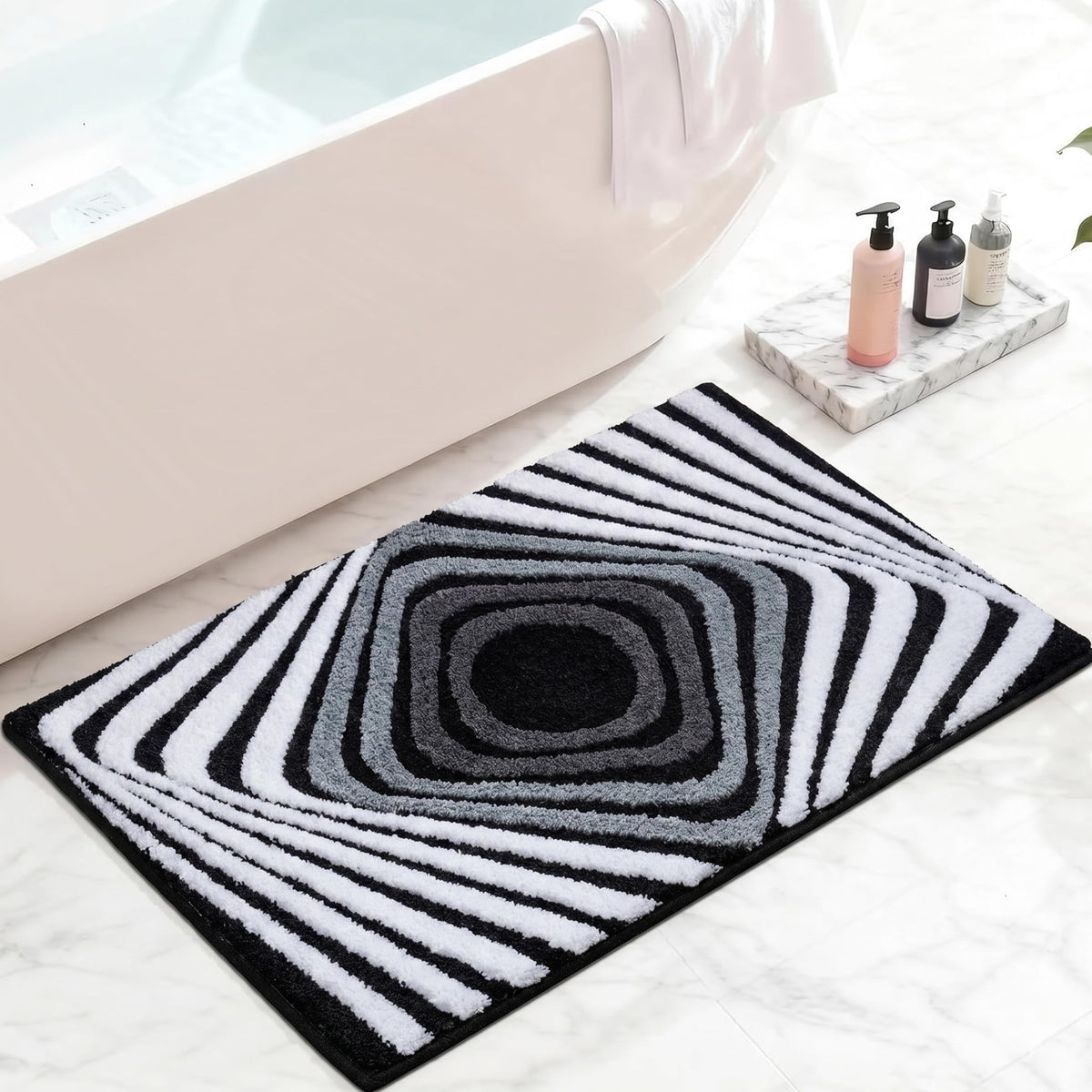 Oval Bathroom Rugs Non Slip Absorbent Ultra Luxury Fluffy