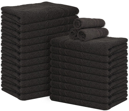 Large Bath Towels Set of 6 – 24" x 50" – 100% Cotton Terry – Durable, Soft & Quick Dry – Beige Multipurpose Towels for Bathroom, Gym, Spa, Pool & Daily Use