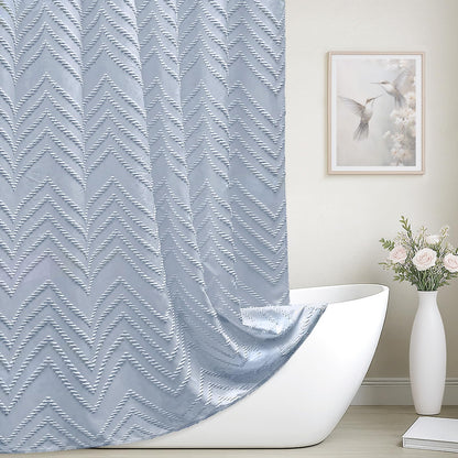 Grey Boho Fabric Shower Curtain 72 x 72 Inches