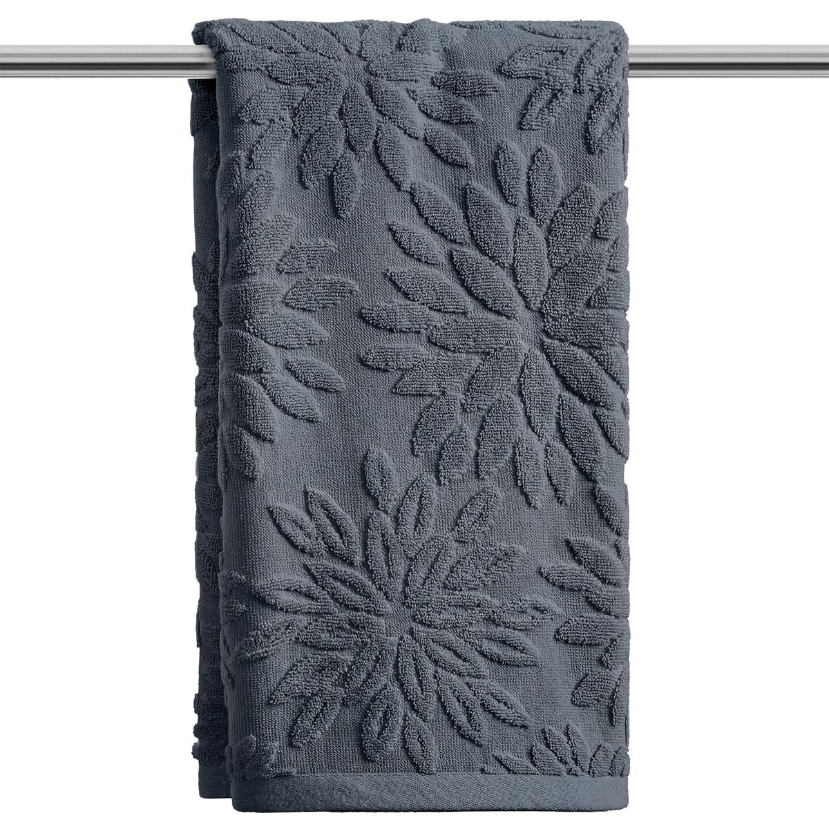 Artoid Mode 2 Pcs Olive Green 3D Dahlia Floral Jacquard Hand Towels for Bathroom, Cotton Soft Absorbent Bathroom Decor Towels, 13.7 x 29.5 Inch