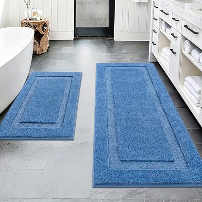 SHACOS Soft Microfiber Bathroom Rugs Set of 2 Pieces, White