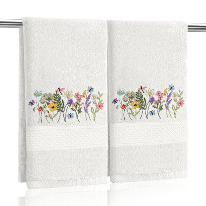 SmoothNovelty 2 Pcs Butterfly Hand Towels Purple Bathroom Decor 14x29 Inch