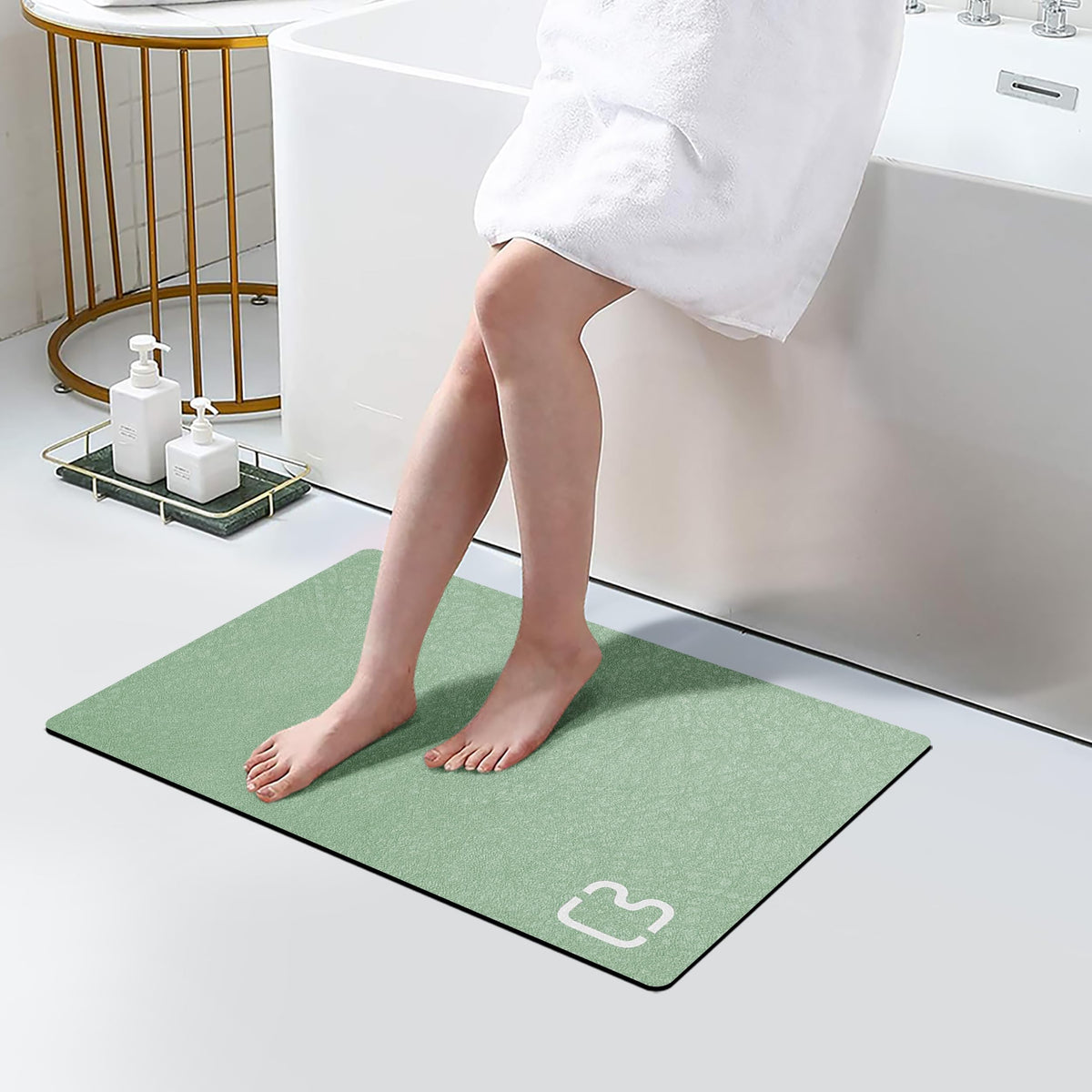 RUERYA Grey Long Bathroom Rugs Large Stone Bath Mats for Bathroom,15.7"x47"