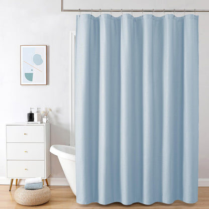 OVZME Berry Cute Shower Curtain, Embossed Textured Fabric Shower Curtain for Bathroom - Soft Cloth & Hotel Spa Luxury, Water Repellent, Machine Washable Shower Curtain, 72X72, Glacier Blue