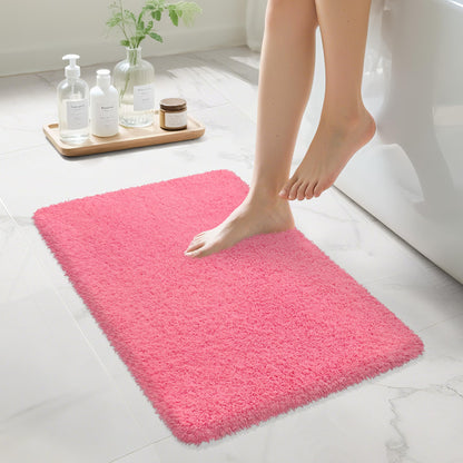 Pink Bathroom Rugs Non Slip 30"x20",Absorbent Bath Mat Quick Dry