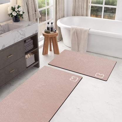 RUERYA Grey Long Bathroom Rugs Large Stone Bath Mats for Bathroom,15.7"x47"