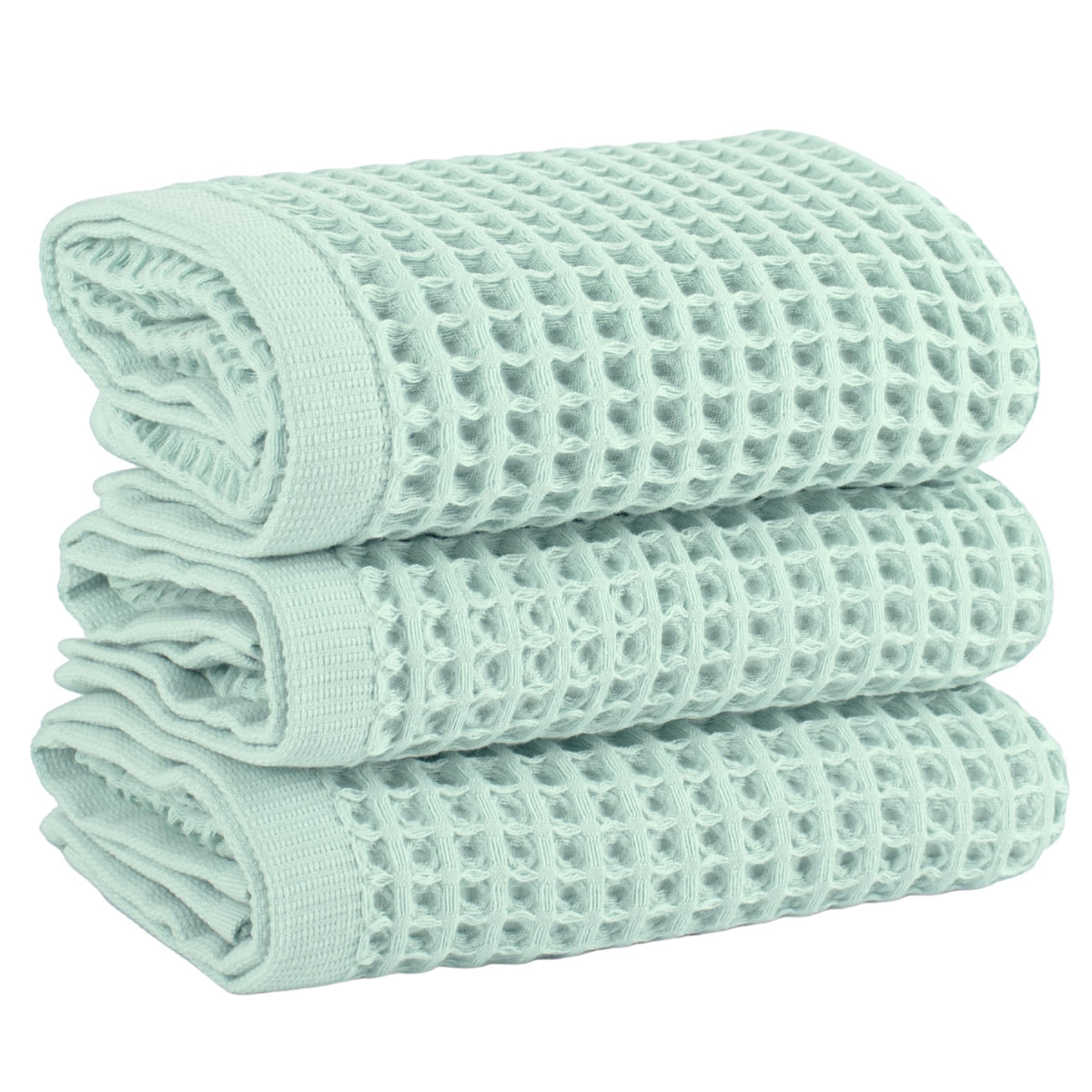 PÜSKÜL Natural 100% Turkish Cotton Waffle Hand and Kitchen Towels Set of 3