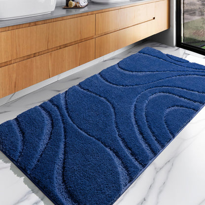 DEXDE Bathroom Rugs Runner 24x60 Long Non-Slip Bath Mats Floor Shower Gray