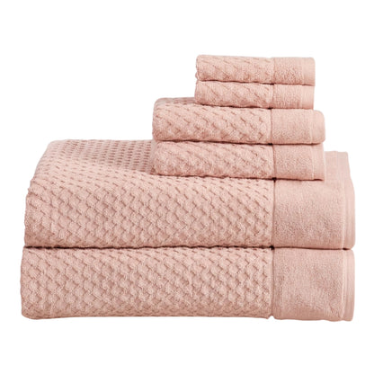 Great Bay Home Bath Towels - 100% Cotton 6 Piece Towel Set - Diamond Waffle Weave - Absorbent, Durable, Quick-Dry Towels for Bathroom (Copper)
