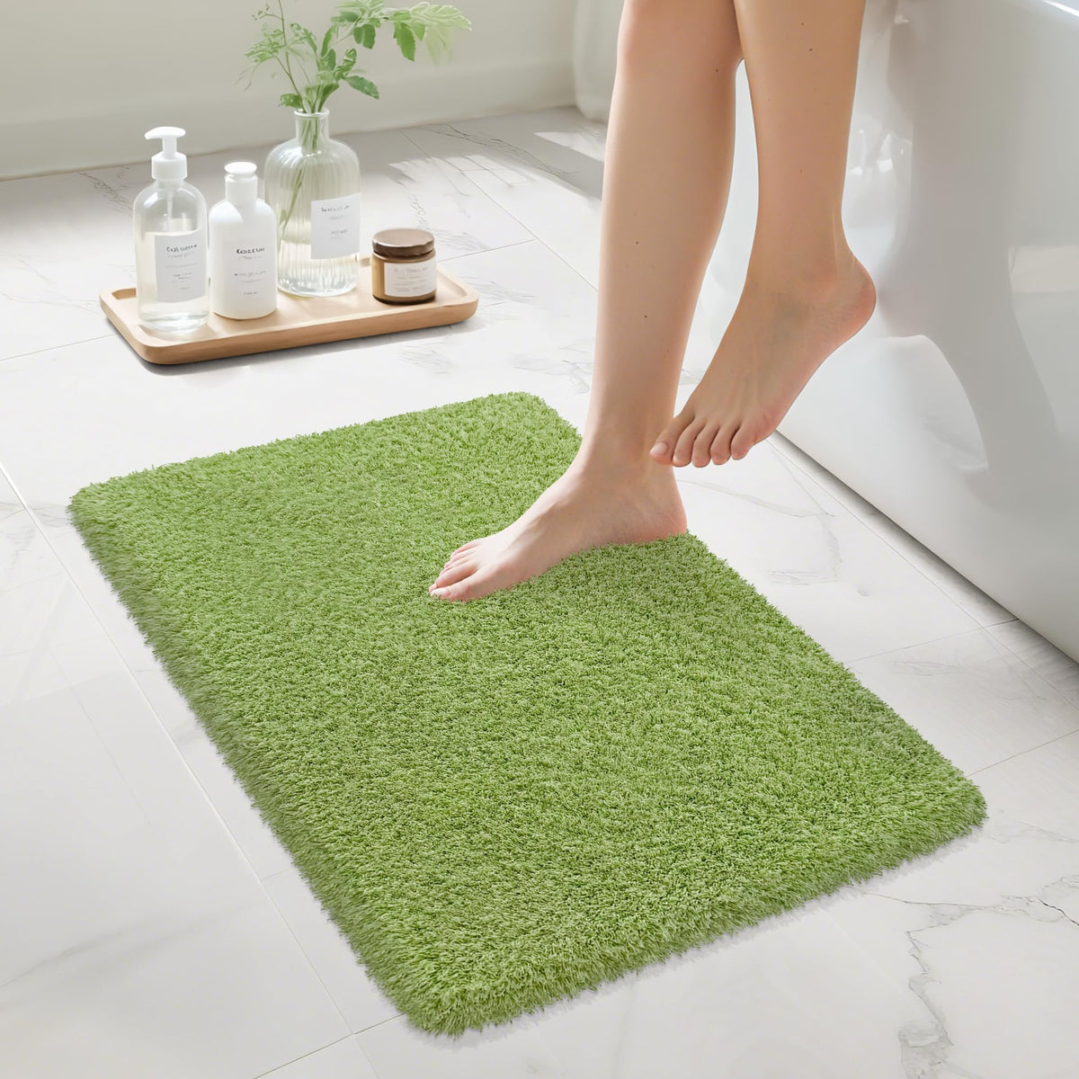 Pink Bathroom Rugs Non Slip 30"x20",Absorbent Bath Mat Quick Dry