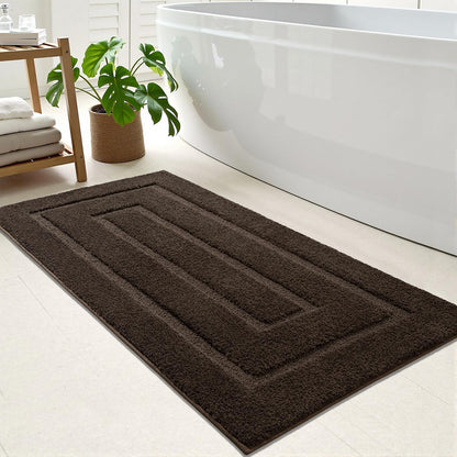 HOMORE Black Bathroom Rug 24x60 Inch Soft Absorbent Bathroom Runner Rug