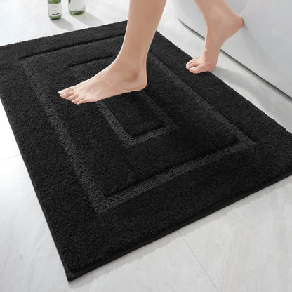 HOMORE Black Bathroom Rug 24x60 Inch Soft Absorbent Bathroom Runner Rug