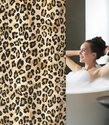 MAMUSE Shower Curtain for Bathroom - Cute Aesthetic Decorative Modern Girly Unique Girls Design Pretty Women Waterproof Fabric Cloth Cortinas de Baño Bathtub 72 x 72 Inch, Leopard Print